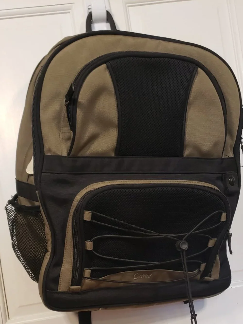 Catini Diaper Bag Backpack Tan Black Multi Pocket Travel